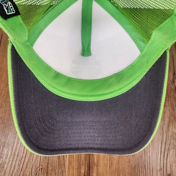 Adidas Seattle Sounders FC Trucker Hat Cap Snapback Green White Mesh MLS Sequin - Picture 8 of 10